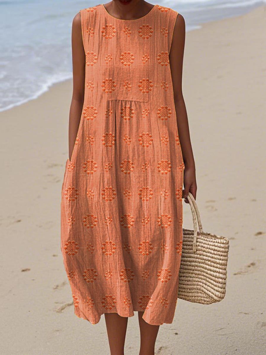 Clara | Sleeveless Embroidered Summer Dress