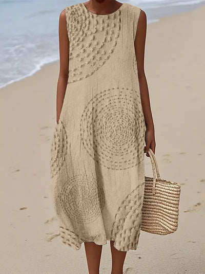 Eliza | Soft Embroidered Sleeveless Midi Dress