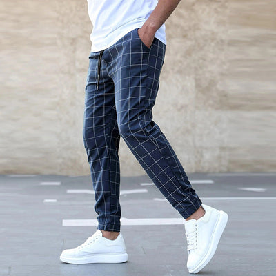 Logan | Slim-Fit Grid Jogger Pants