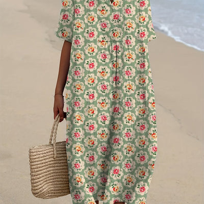 Mabel | Vintage Meadow Print Summer Dress