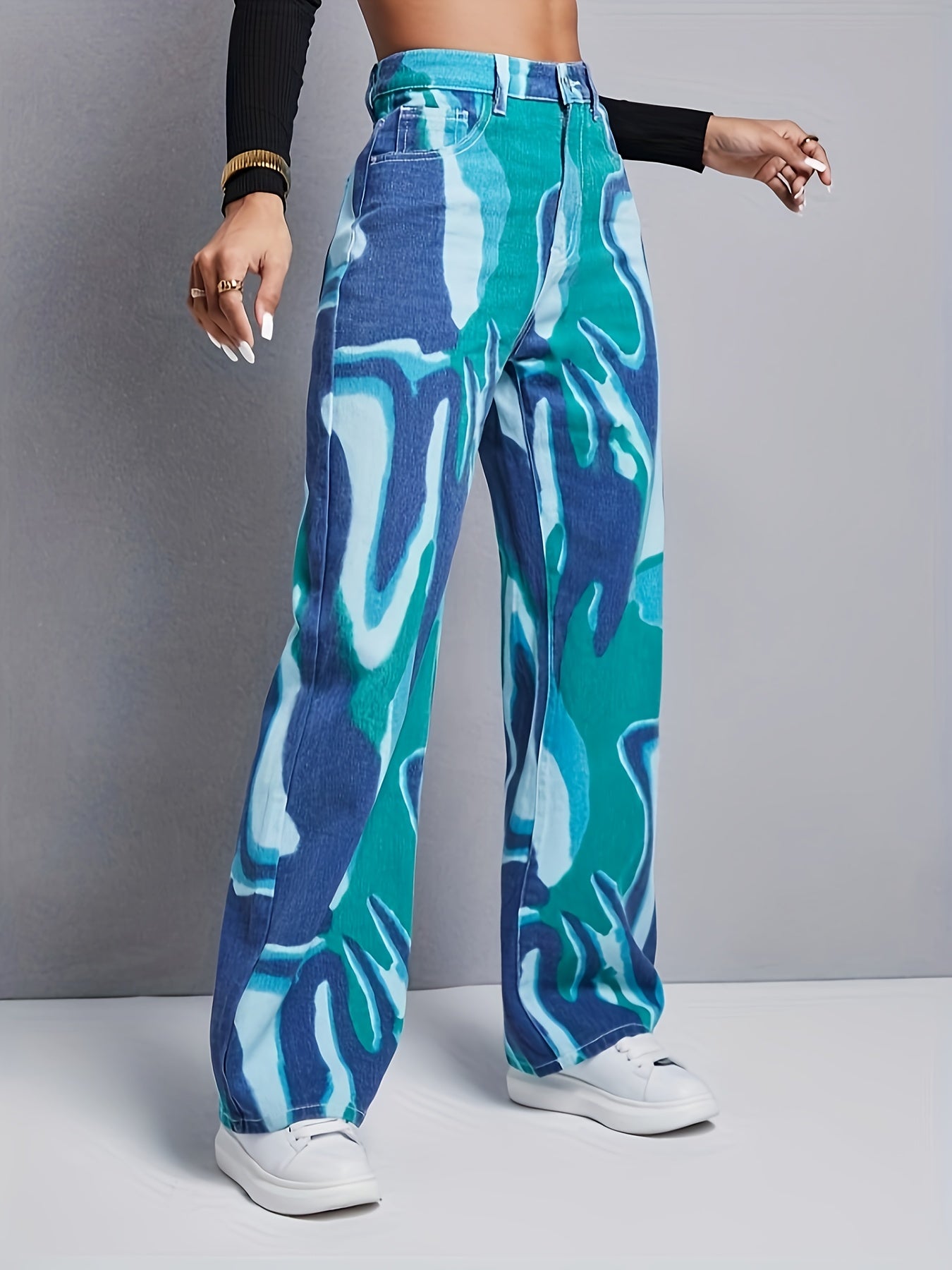 Sierra | Artistic Print Relaxed-Fit Pants