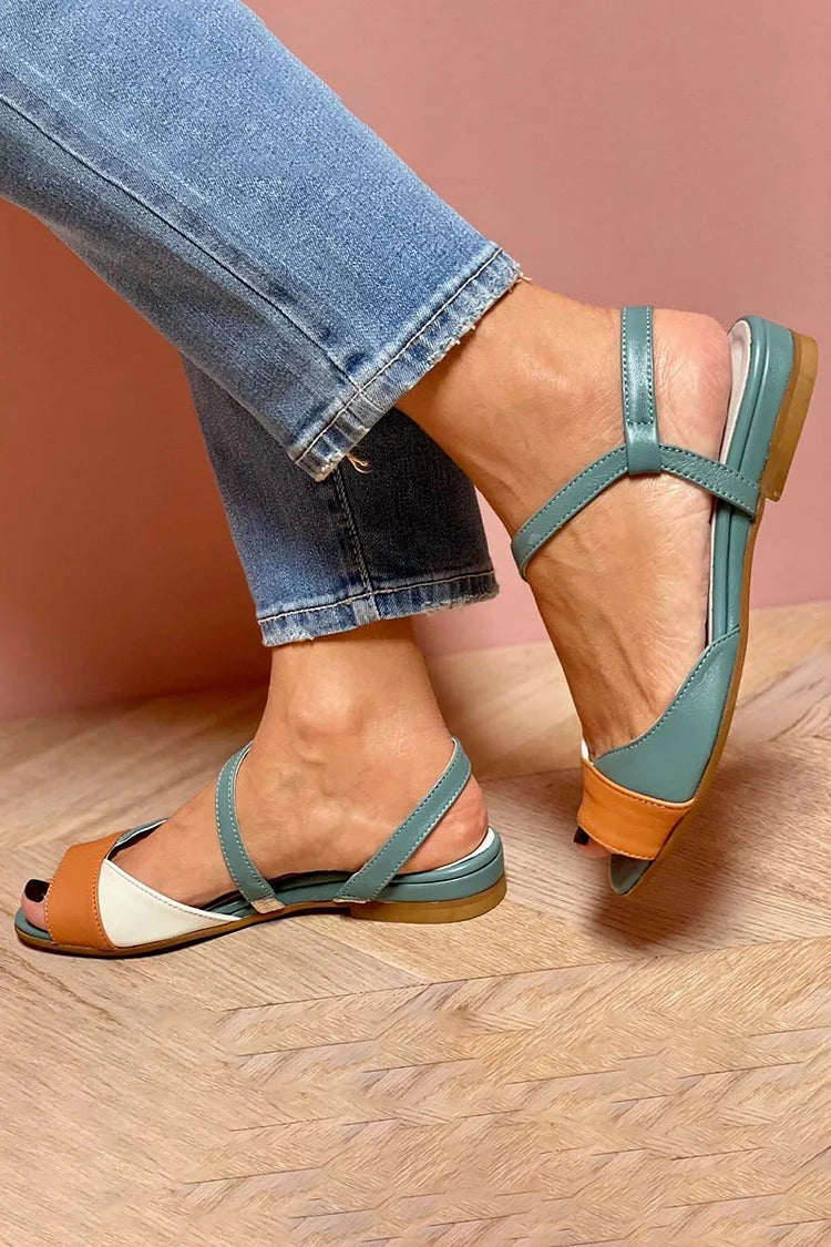 Genevieve | Tricolour Open-Toe Sandals
