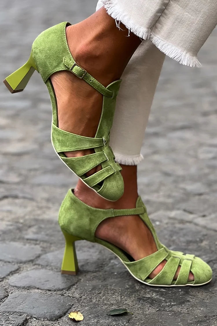 Livia | Cross-Strap Mid-Heel Sandals