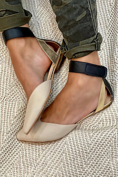 Elena | Pointed Ballet Flats with Ankle Strap