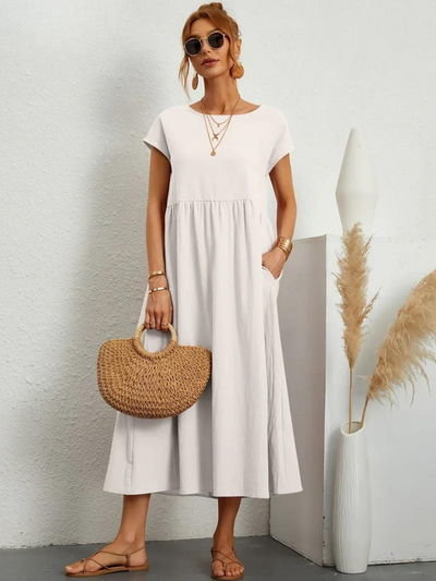 Tessa | Casual Navy Dot Summer Dress