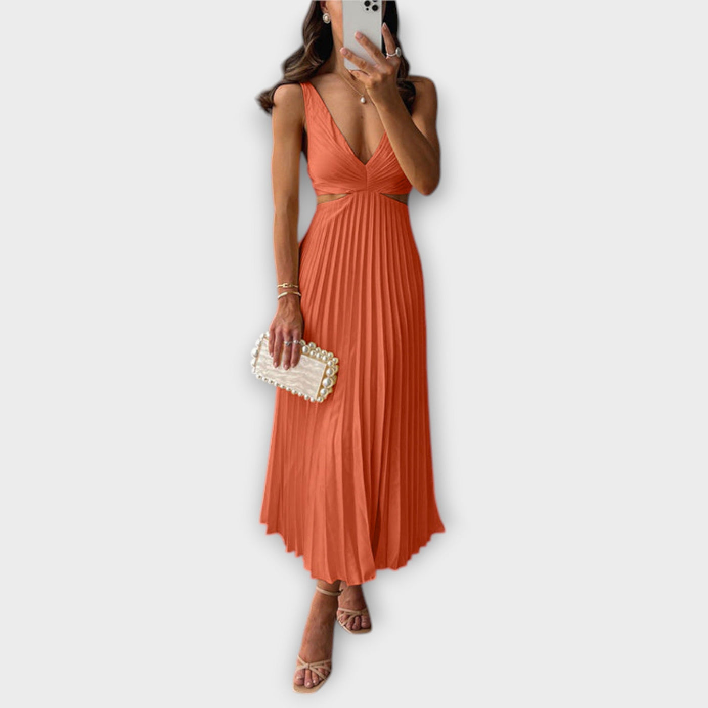 Elina | Elegant Sleeveless Drape Dress
