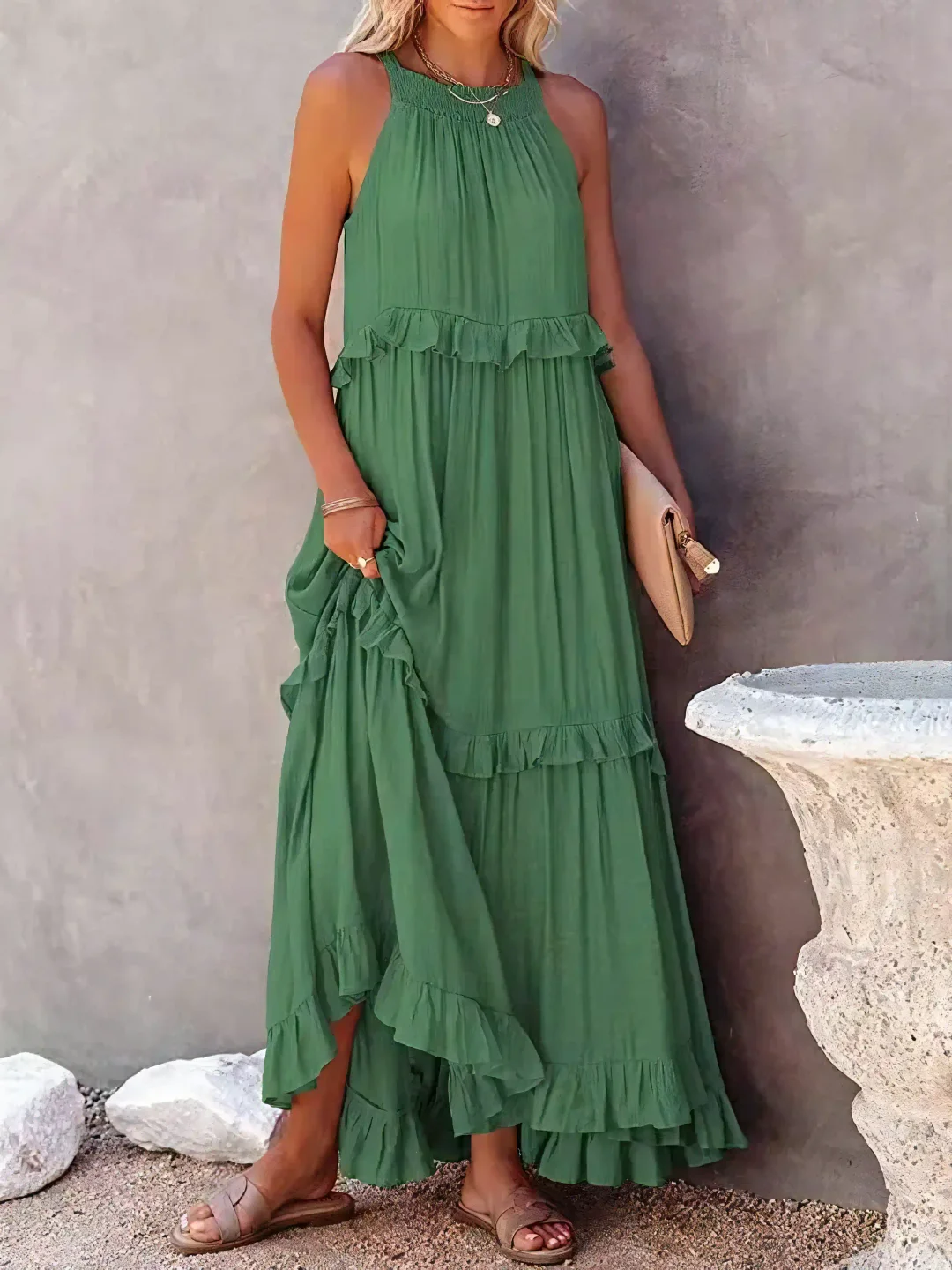 Madelyn | Boho Ruffle Maxi Dress