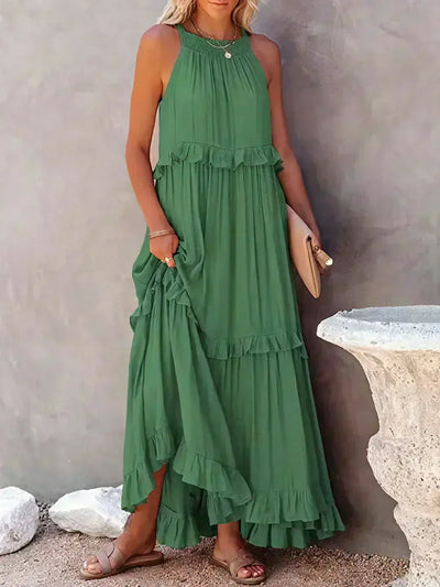 Isla | Boho Ruffle Maxi Dress