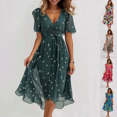 Sienna | Vivid Abstract Wrap Midi Dress