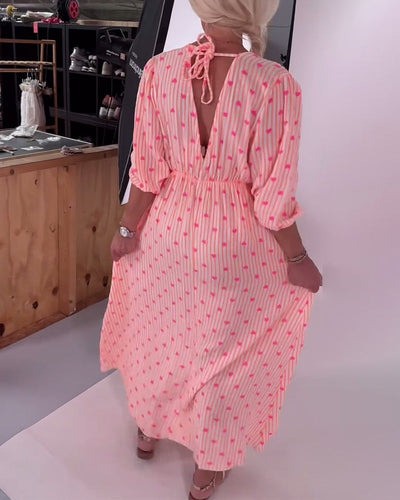 Ava | V-Neck Heart Print Dress