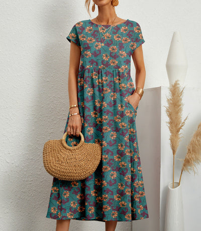 Isla-Rose | Relaxed Fit Boho Floral Midi Dress