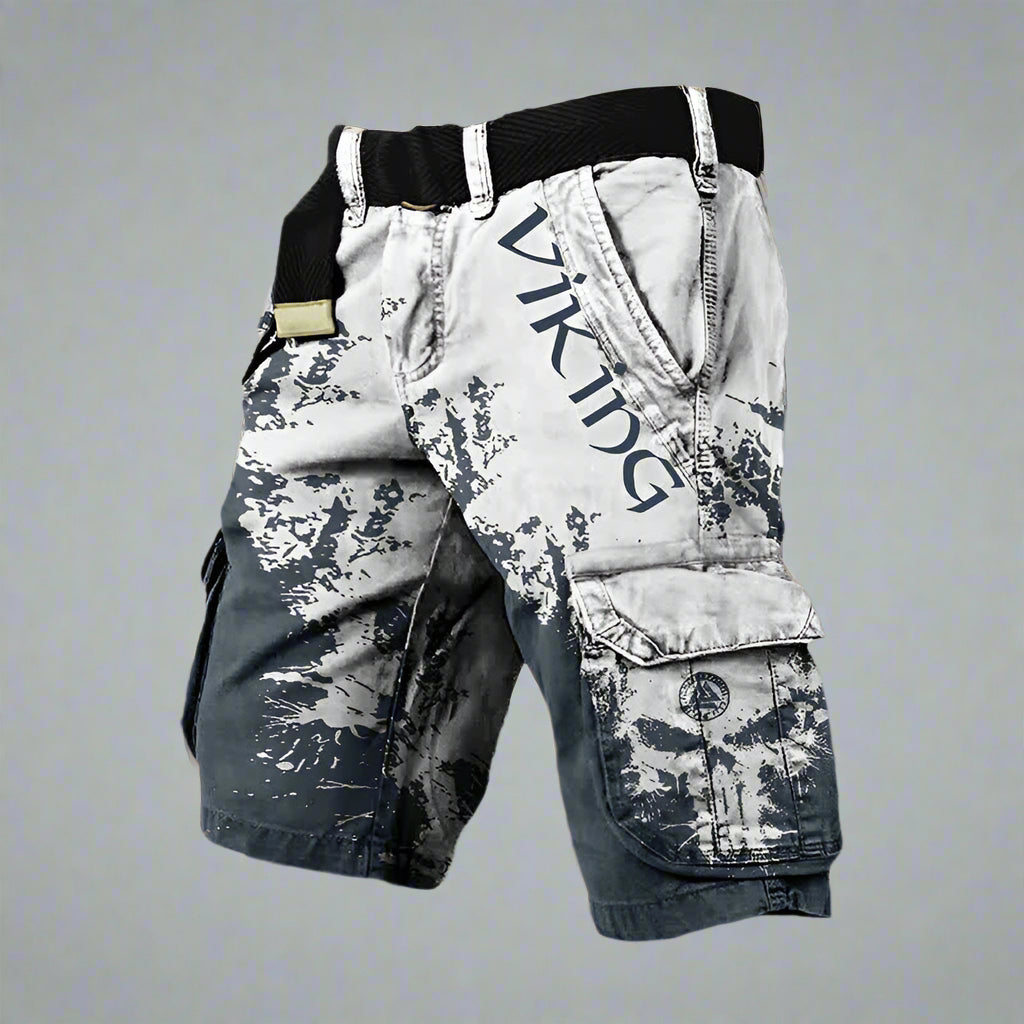 Axel | Viking Print Tactical Cargo Shorts