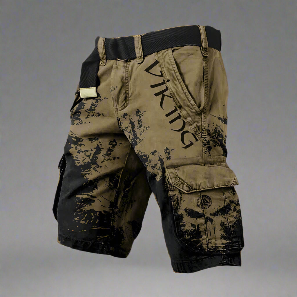 Axel | Viking Print Tactical Cargo Shorts