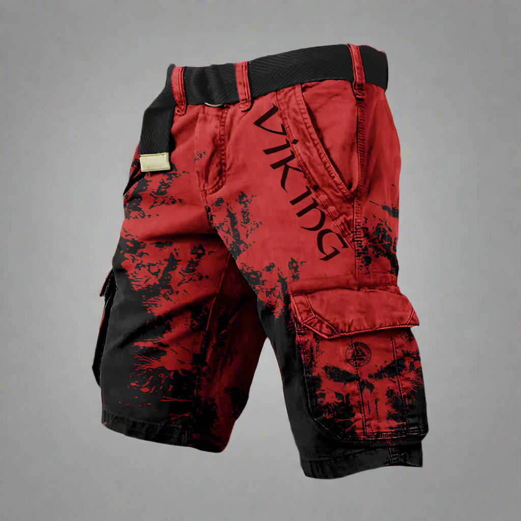 Axel | Viking Print Tactical Cargo Shorts