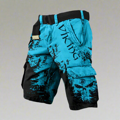 Axel | Viking Print Tactical Cargo Shorts