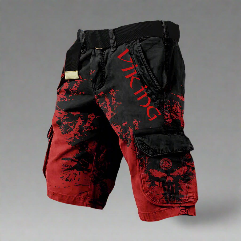 Axel | Viking Print Tactical Cargo Shorts
