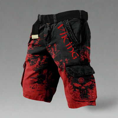 Axel | Viking Print Tactical Cargo Shorts