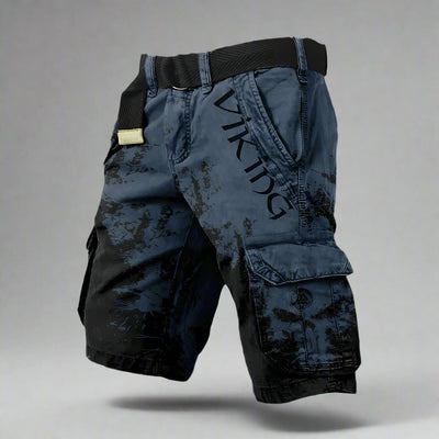Axel | Viking Print Tactical Cargo Shorts