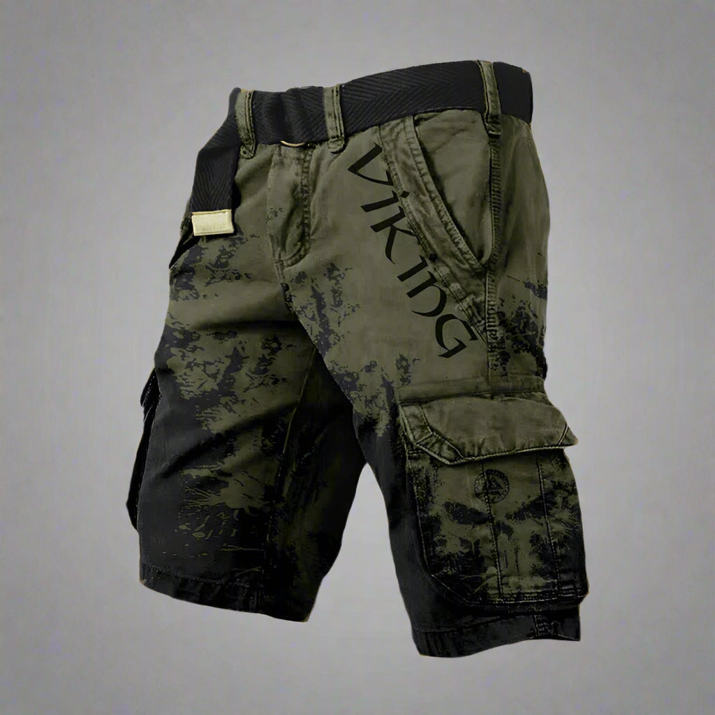 Axel | Viking Print Tactical Cargo Shorts