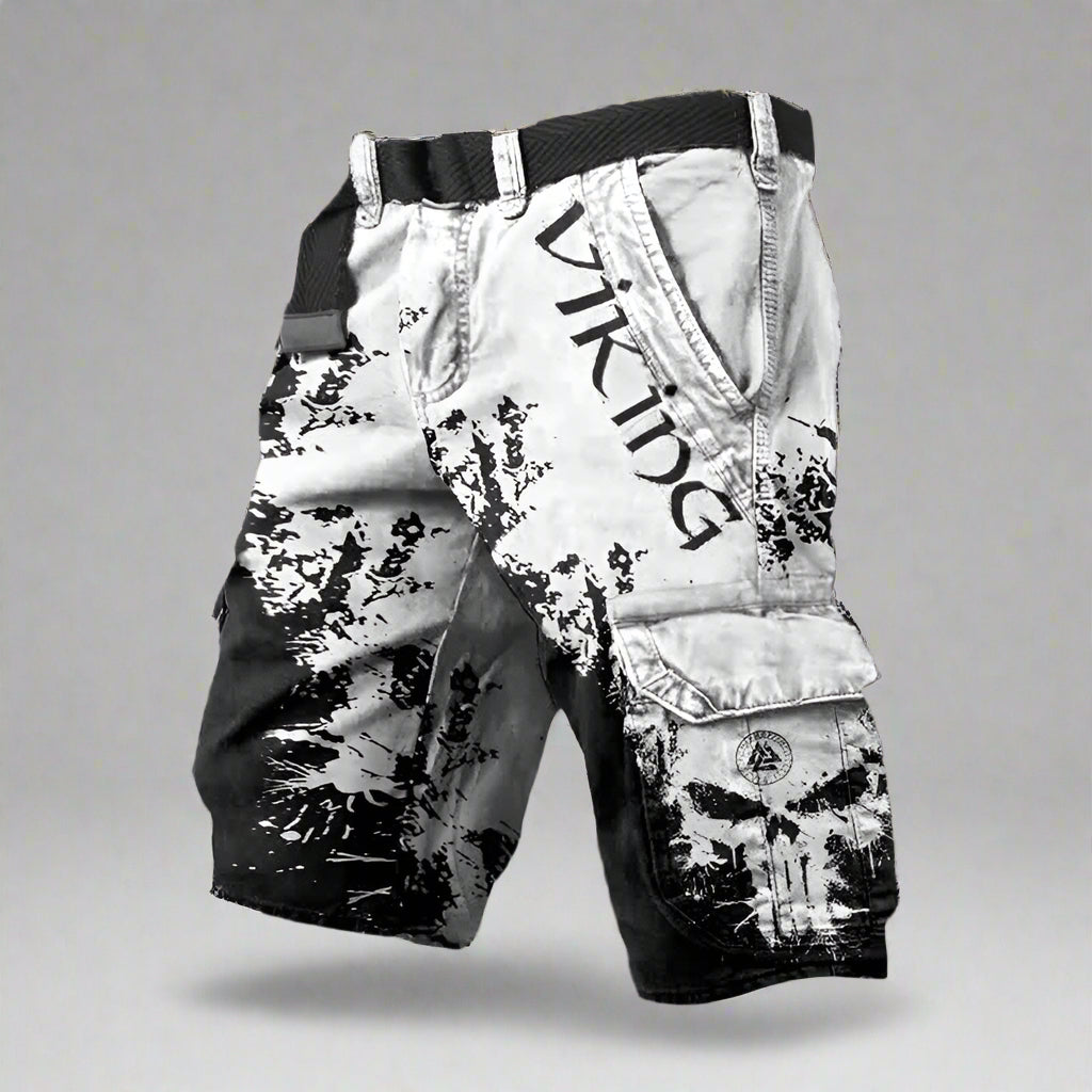 Axel | Viking Print Tactical Cargo Shorts