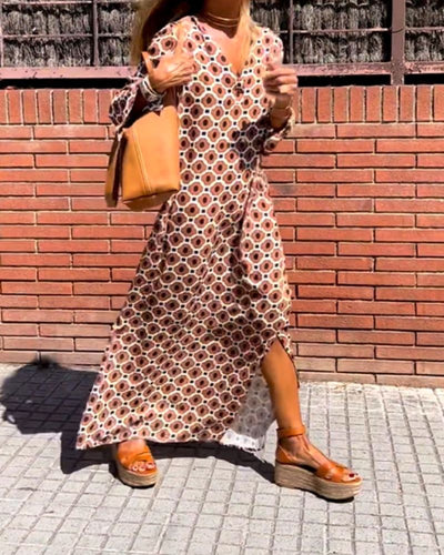 Hazel | Effortless Retro-Print Longline Dress