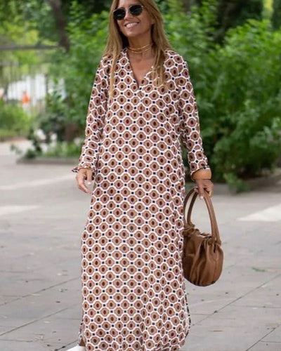 Hazel | Effortless Retro-Print Longline Dress