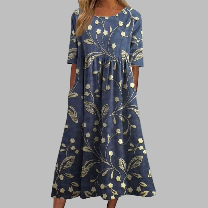 Wendy | Embroidered Relaxed Midi Dress