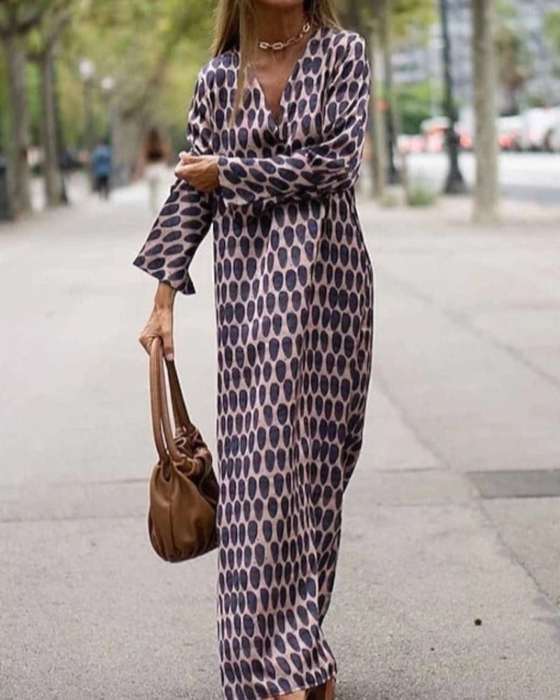 Hazel | Effortless Retro-Print Longline Dress