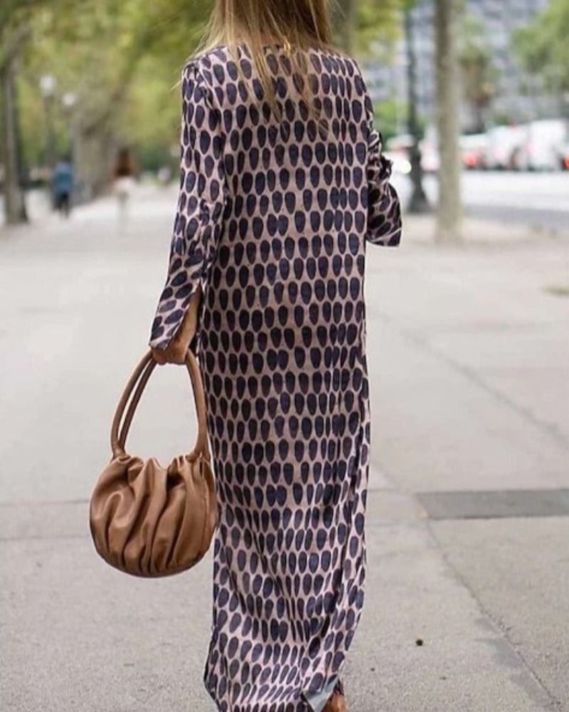 Hazel | Effortless Retro-Print Longline Dress