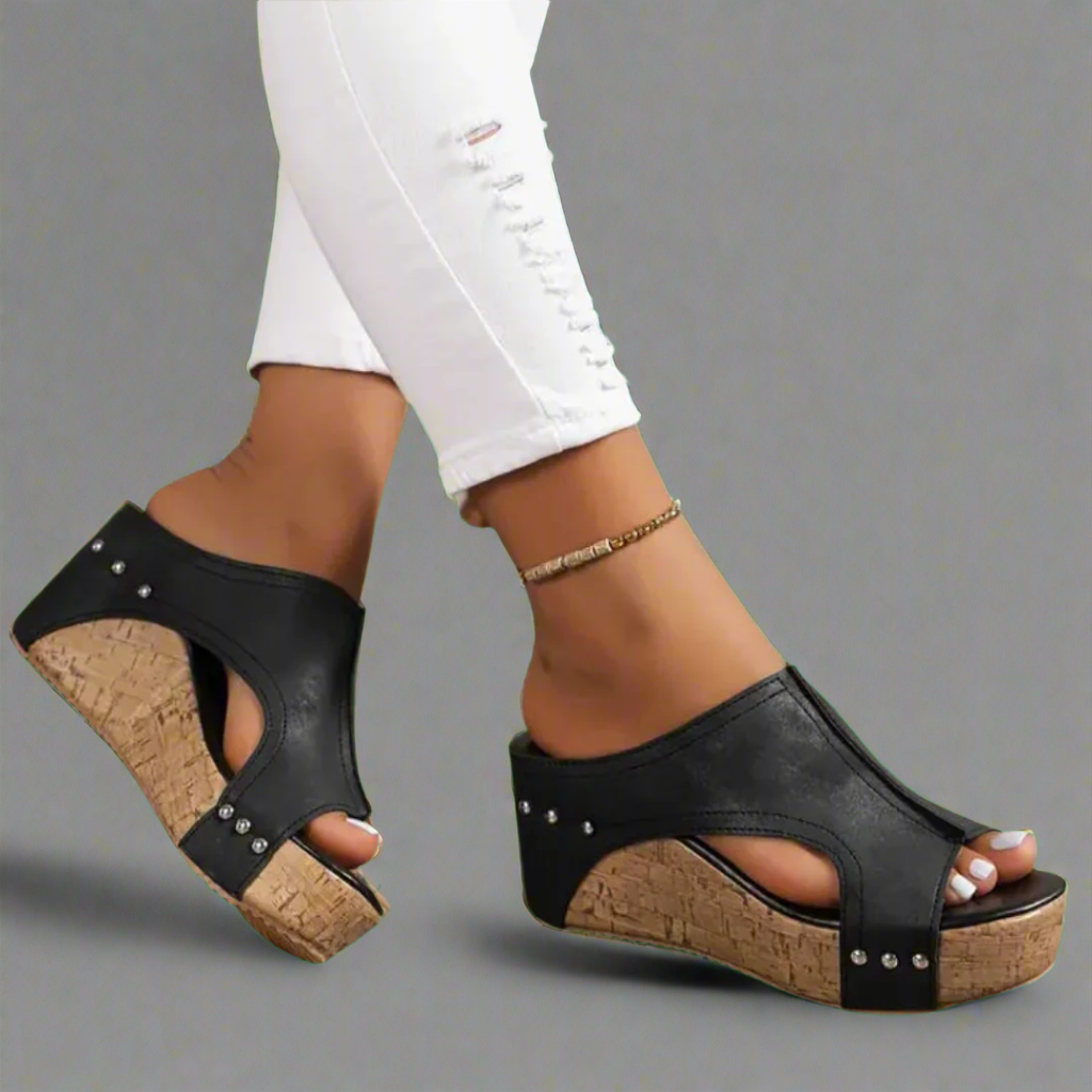 Monica | Comfort Cork Wedge Sandals