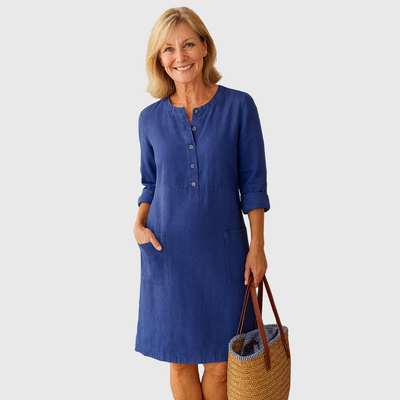 Grace | Solid Button Summer Dress