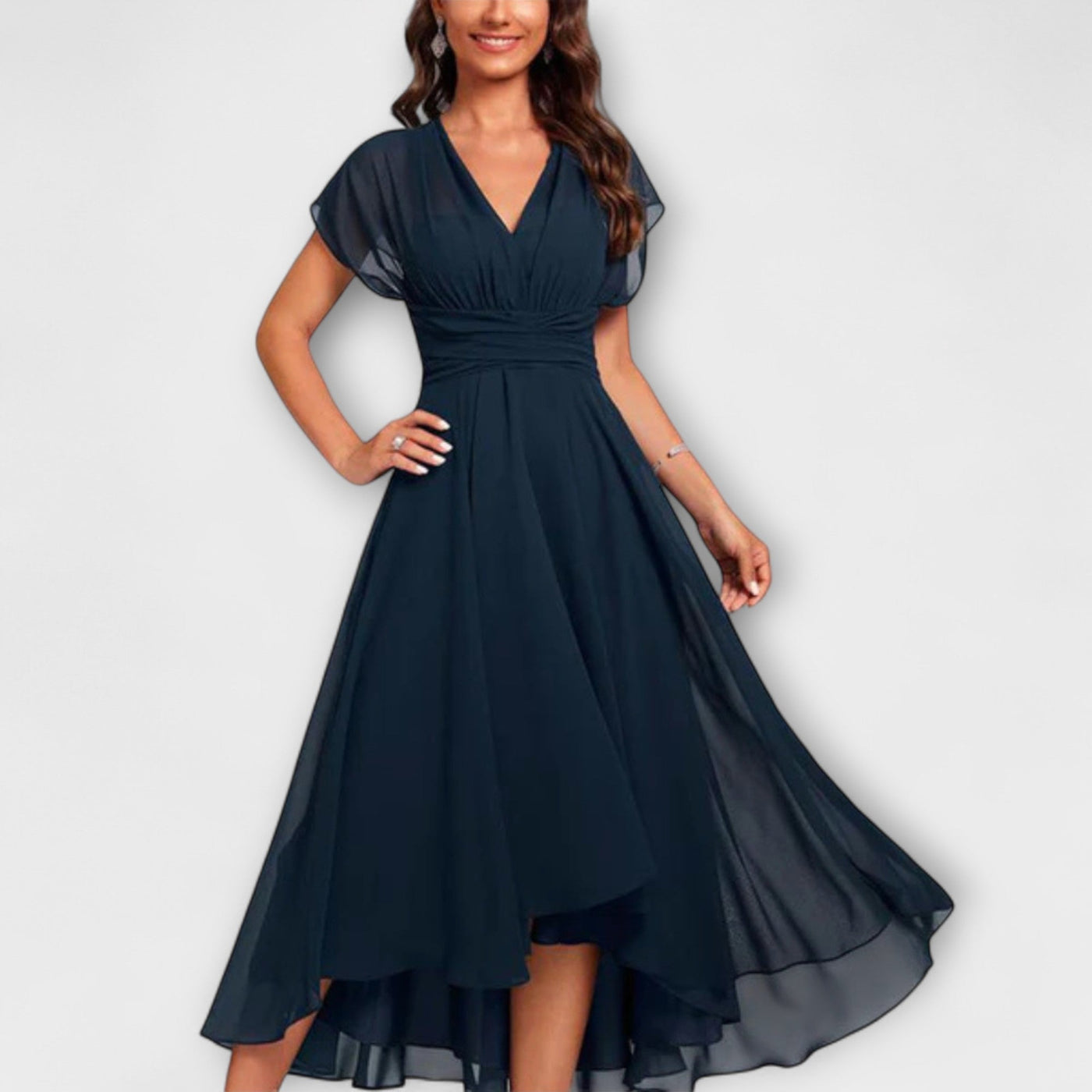 Sienna | Midnight Elegance Chiffon Dress
