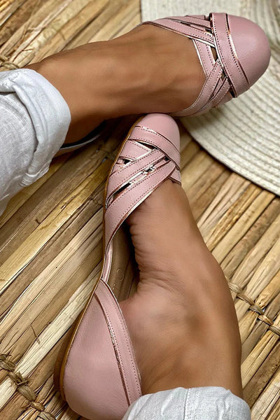 Emilia | Woven Ballet Flats with Side Cut-Out