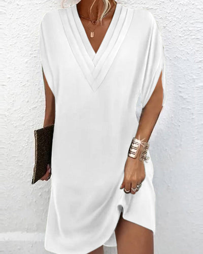 Grace | Deep Olive V-Neck Tunic Dress
