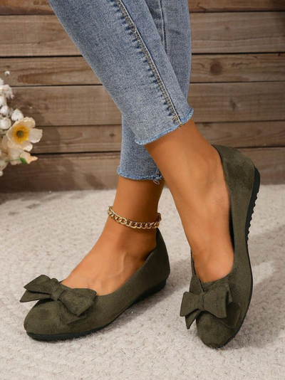 Lena | Soft Bow-Topped Comfort Flats