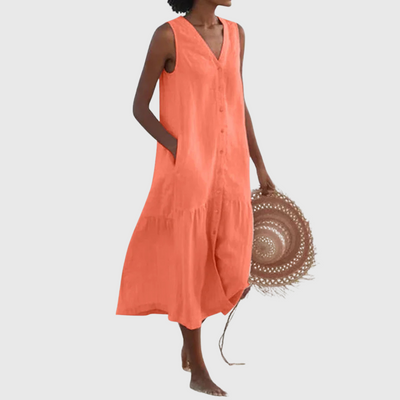 Naomi | Sleeveless Button Summer Dress