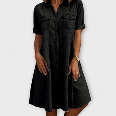 Sami | Light Denim Button-Front Shirt Dress