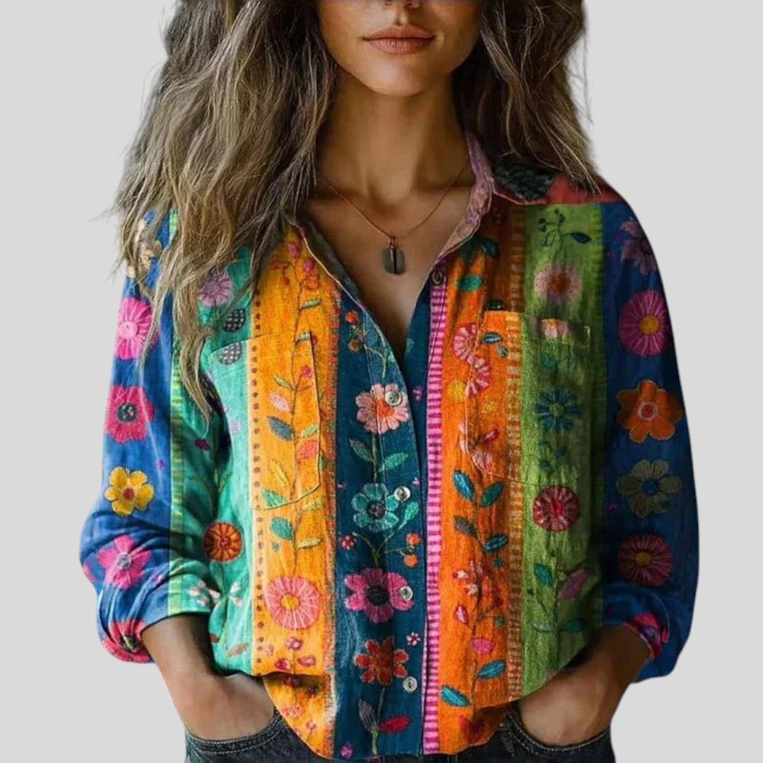 Mara | Premium Vintage Printed Blouse