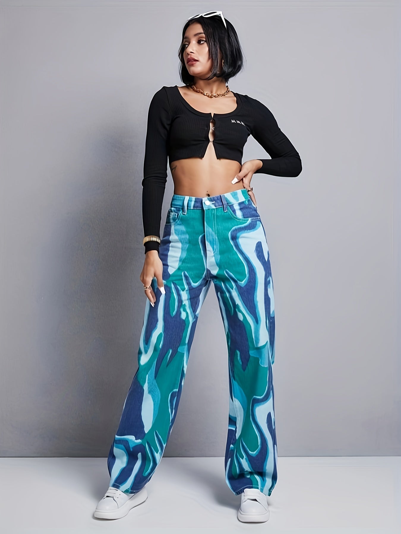 Sierra | Artistic Print Relaxed-Fit Pants