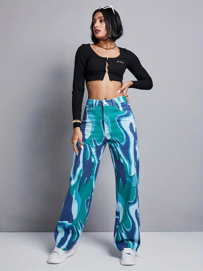 Sierra | Artistic Print Relaxed-Fit Pants