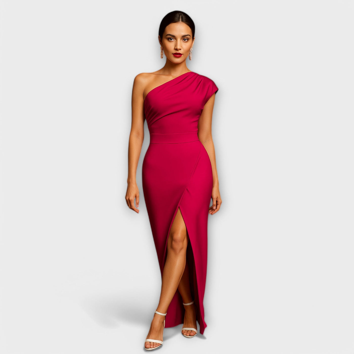 Elara | Asymmetric Flowing Midi Dress