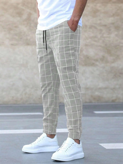 Logan | Slim-Fit Grid Jogger Pants
