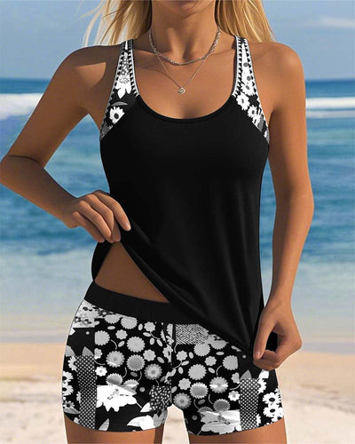 Riley | Floral Patchwork Tankini Set