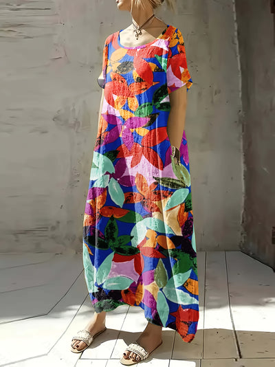 Amara | Vibrant Leaf Maxi Dress