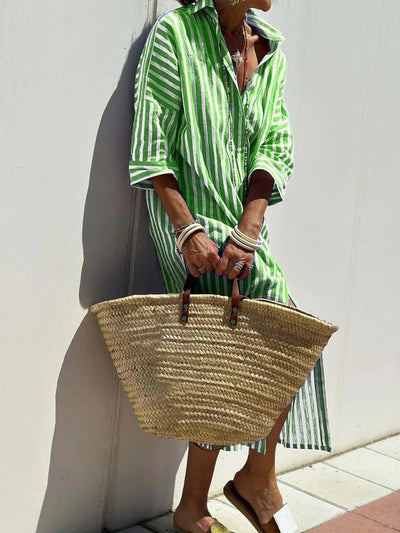 Isla | Relaxed Striped Shirt Dress