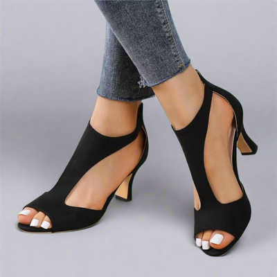 Sienna | Blush Sculpted Cutout Heels