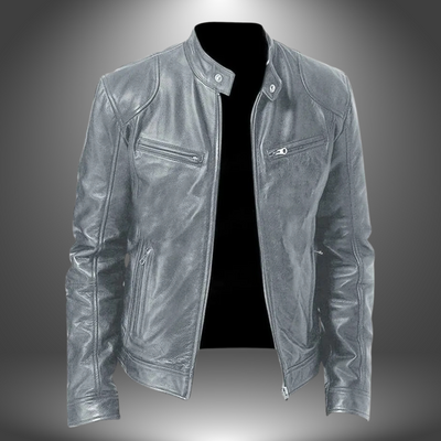 Lennox | Classic Black Leather Moto Jacket