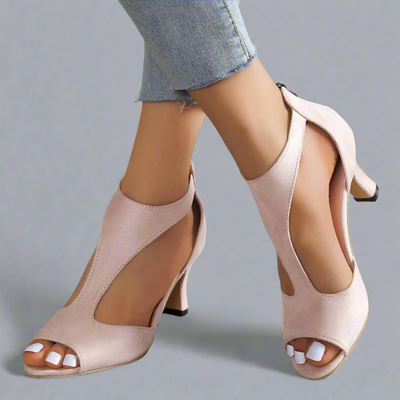 Sienna | Blush Sculpted Cutout Heels