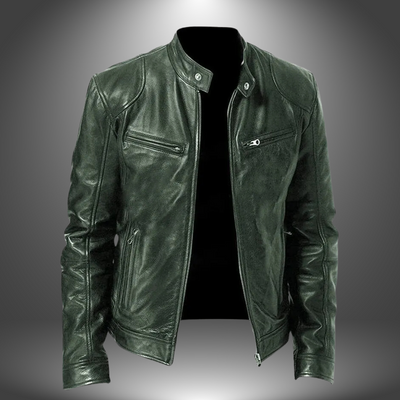 Lennox | Classic Black Leather Moto Jacket