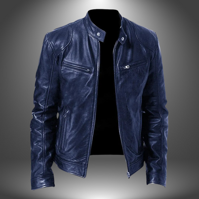 Lennox | Classic Black Leather Moto Jacket